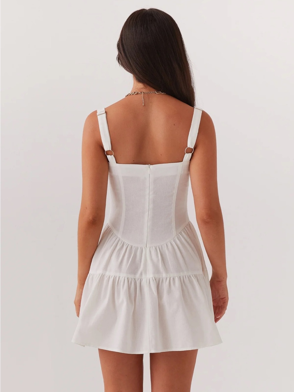 Peppermayo White Ruched Bust Mini Slip Dress - Picture 3 of 4